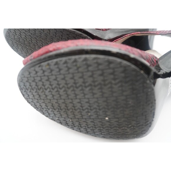 Michael Kors Berkley Red Snakeskin Crisscross Strap Open Toe Chic Heels Size 10 - Picture 6 of 7